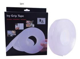 Fita Mágica Lavável Adesiva Reutilizável Dupla Face 1 Metro