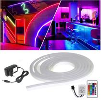 Fita Mangueira De Led Neon Rgb 5M 12V Com Controle E Fonte