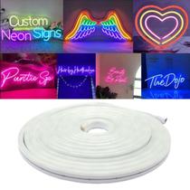 Fita Mangueira De Silicone Led Neon Flexível De Embutir Com 5M 12V 40W Com Iluminação Branco Quente 3000K Para Letreiros