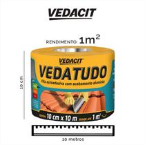 Fita manta asfáltica auto adesiva aluminizada multiuso 30 cm x 10 m