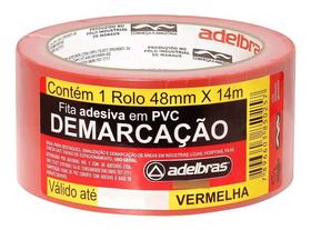 Fita Marcação De Chão Solo 14mts 48mm Vermelho Adelbrás