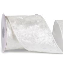 Fita MAYREEL Crushed Velvet White 10m para decoração de Natal