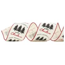 Fita merry christmas com arvore 6,3cm