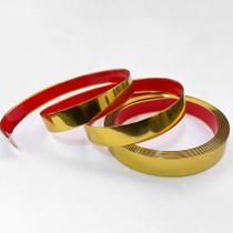Fita Metalizada Auto Colante PVC 24mm p Decoração de Móveis e Paredes Dourado 5M
