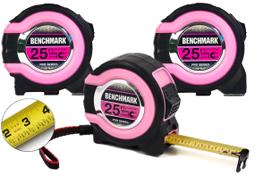 Fita métrica Benchmark Pink 7,5 m com frações magnéticas de 1/8 pol Fita métrica Benchmark Pink 7,5 m com frações magnéticas de 1/8 pol