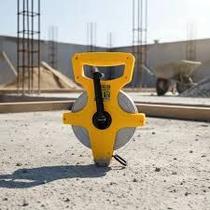 Fita Métrica com Manivela e Alça 50 Metros Amarela Ferramenta de Medição Profissional
