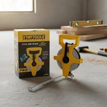 Fita Métrica com Manivela e Alça 50 Metros - Amarela