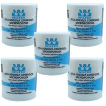Fita Micropore Wiltex Branco 5cm x 10m Kit com 5 Unidades