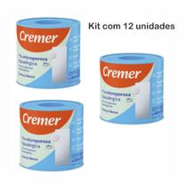 Fita Microporosa cremer 2,5x9 - Kit com 12 unidades