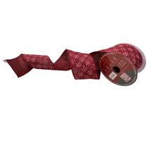 fita mini flocos de natal para laços e presente vermelho