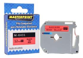 Fita Mk431 Mk-431 M-k431 12mm Rotuladora Preto No Vermelho