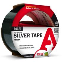 Fita Multi-Uso Preta Silver Tape 45mm x 5 Metros - 801S - ADERE