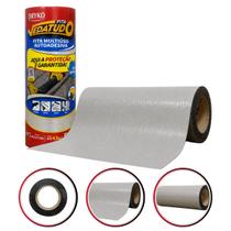 Fita Multiuso Autoadesiva Dryko Vedatudo 45cm x 10m Cinza Manta Asfáltica Impermeável Duto Rufo Cano