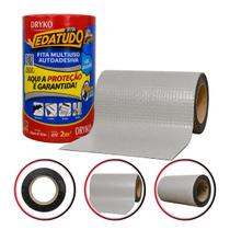 Fita Multiuso Autoadesiva Dryko Vedatudo Cinza 20cm x 10m Manta Asfáltica Impermeabilizante Dutos