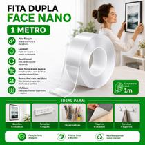 Fita Nano Mágica Dupla Face 1m Lavável Cola Tudo