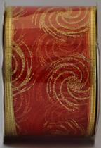 Fita Natal decorada 6,5cm 9,14mts.Ref:hj2013-58 vermelho Unidade - Brasil Natal