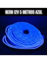 Fita Neon 5 Metros com Fonte 12 Volts Cor Azul Fita Neon 5 Metros com Fonte 12 Volts Cor Azul