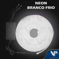 Fita Neon 5 Metros com Fonte 12 Volts cor Branco Frio Fita Neon 5 Metros com Fonte 12 Volts cor Branco Frio