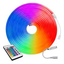 Fita neon 5mts 07 rgb 16 cores 96 leds 12v c/controle ip65 Fita neon 5mts 07 rgb 16 cores 96 leds 12v c/controle ip65