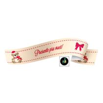 Fita p/ Laço Bola Maxi Florida Estampada e Colorida 3.2cm x 100m cor Barbante Urso de Natal