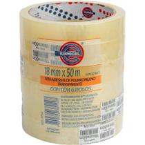 Fita para Empacotamento PP 33 18MMX50M Transparente PCT com 06 Fita para Empacotamento PP 33 18MMX50M Transparente PCT com 06