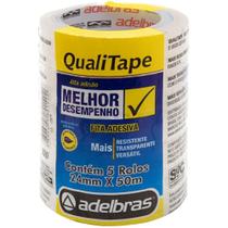 Fita para Empacotamento Qualitape 24MM X 50M Transparente Pacote com 05 Fita para Empacotamento Qualitape 24MM X 50M Transparente Pacote com 05