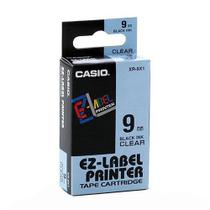 Fita para etiquetadora Casio 9mm XR-9X1-w-dj Transparente - 8 metros