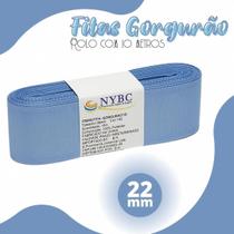 Fita Para Laço Gorgurão Azul Hortênsia 22mm - C/ 10 Metros - BRX