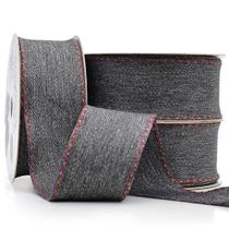 Fita para Laços Progresso N09 Jeans Mescla com Pesponto - 38mm com 10 Metros