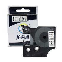 Fita para rotulador 45013 D1 - 12mmX7m Preto/Branco compatível Dymo - XFULL