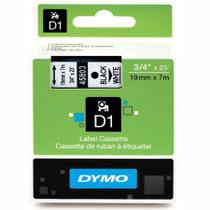 Fita para rotulador Branca escrita Preta 19mm - 45803 - Dymo Fita para rotulador Branca escrita Preta 19mm - 45803 - Dymo