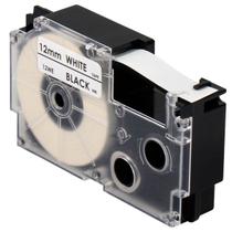 Fita para Rotulador Eletrônico Compatível para BYZ-12WE 12mm x 8m Fundo Branco com Letra Preta X-Full