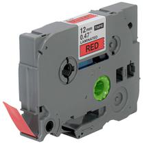 Fita para Rotulador Eletrônico Compatível para TZc-431 Laminada 12mm x 8m Fundo Vermelho com Letra Preta X-Full