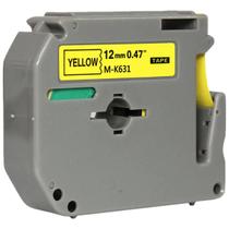 Fita para rotulador m-k631 12mm x 8m preto/amarelo