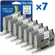Fita para Rotuladora SUBLIMAKER TZE-231 12 mm Laminada - Kit com 7 Unidades