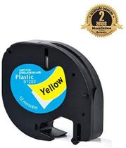 Fita Plástica Compatível P/ Dymo Letratag 12mm amarelo 91202