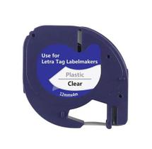 Fita Plástica Letratag Compatível Dymo 12267 Incolor 12mm Fita Plástica Letratag Compatível Dymo 12267 Incolor 12mm