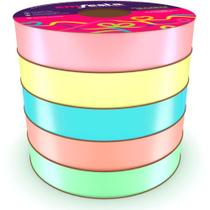 Fita Poli Lisa 30MM X 50M CANDY Colors Sortida - Pacote com 5 Unidades