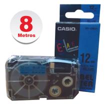 Fita Poliester Auto-Adesiva (Etiqueta) p/ Rotulador Eletrônico Label It Casio 12mm x 8m cor Azul
