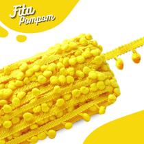 Fita Pompom Amarelo Gema 20mm Rolo Com 25 Metros - Nybc Fita Pompom Amarelo Gema 20mm Rolo Com 25 Metros - Nybc