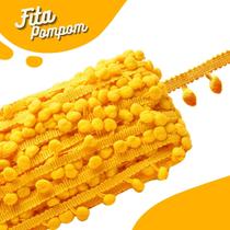Fita Pompom Amarelo Ouro 20mm Rolo Com 25 Metros - Nybc Fita Pompom Amarelo Ouro 20mm Rolo Com 25 Metros - Nybc