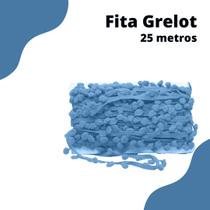 Fita Pompom Azul Hortênsia 20mm Rolo Com 25 Metros - Nybc Fita Pompom Azul Hortênsia 20mm Rolo Com 25 Metros - Nybc