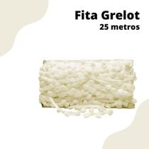 Fita Pompom Bege Natural 20mm Rolo Com 25 Metros - Nybc