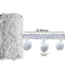Fita Pompom Gelo 20mm Rolo Com 25 Metros - Nybc Fita Pompom Gelo 20mm Rolo Com 25 Metros - Nybc