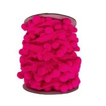 Fita pompom grelot 7mm pink citríco - c/10m - MM Biju - MM Biju Aviamentos