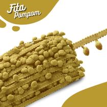 Fita Pompom Mostarda 30mm Rolo Com 25 Metros - Nybc