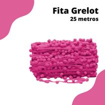 Fita Pompom Rosa Escuro 20mm Rolo Com 25 Metros - Nybc