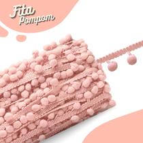 Fita Pompom Salmão 20mm Rolo Com 25 Metros - Nybc Fita Pompom Salmão 20mm Rolo Com 25 Metros - Nybc