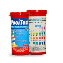 Fita Pool Test 4 em 1 (Cloro, Alcalinidade, PH e Dureza Calcica) - Hidroall