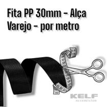 Fita PP 30mm - Cor Preto - Varejo por metro Fita PP 30mm - Cor Preto - Varejo por metro